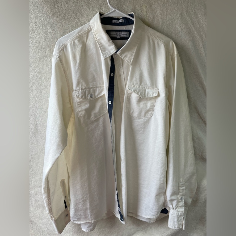 Pd&c white button up size extra large